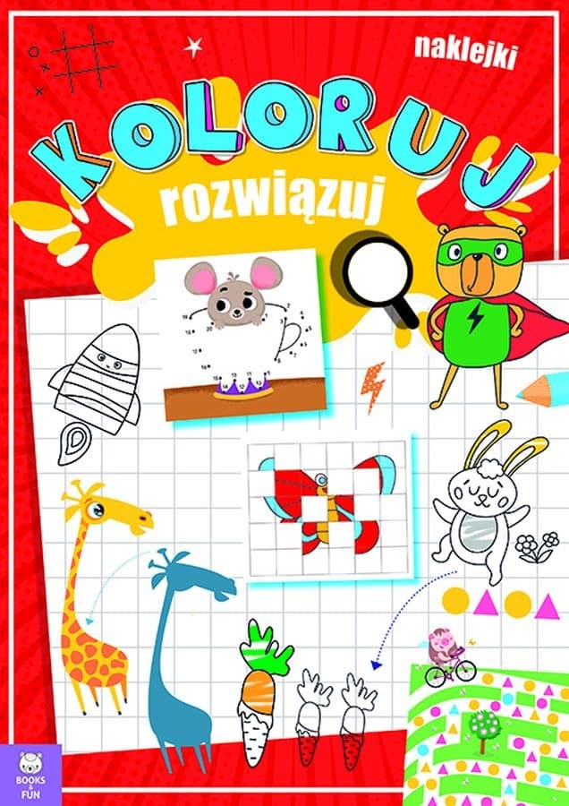 Książeczka edukacyjna Koloruj i rozwiązuj dla dzieci