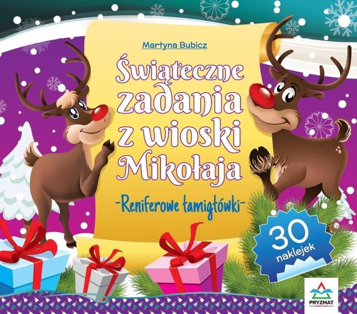 Książka dla dzieci Reniferowe łamigłówki - Świąteczne zadania z wioski Mikołaja
