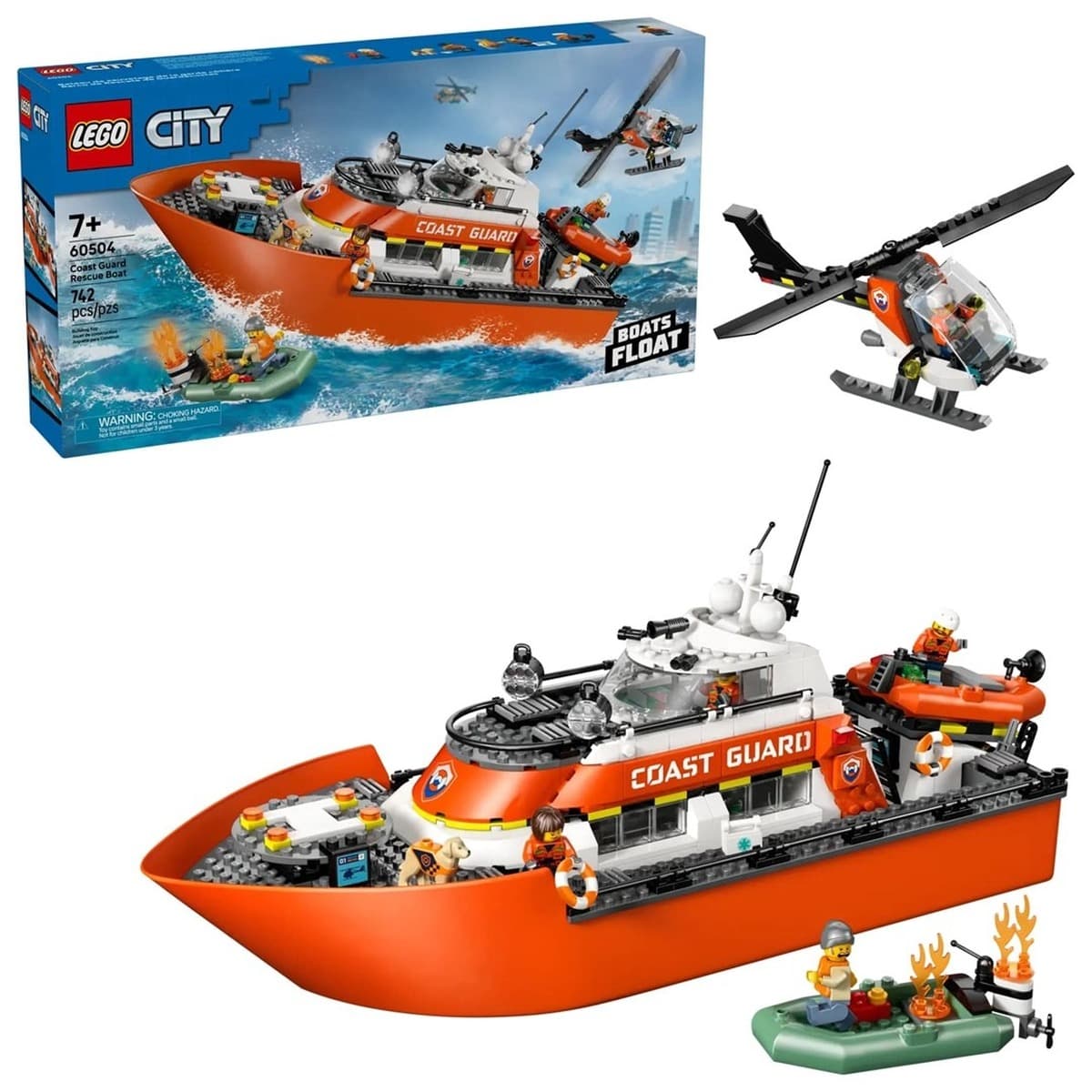 Lego City Łódź ratunkowa i Helikopter Straży przybrzeżnej 60504