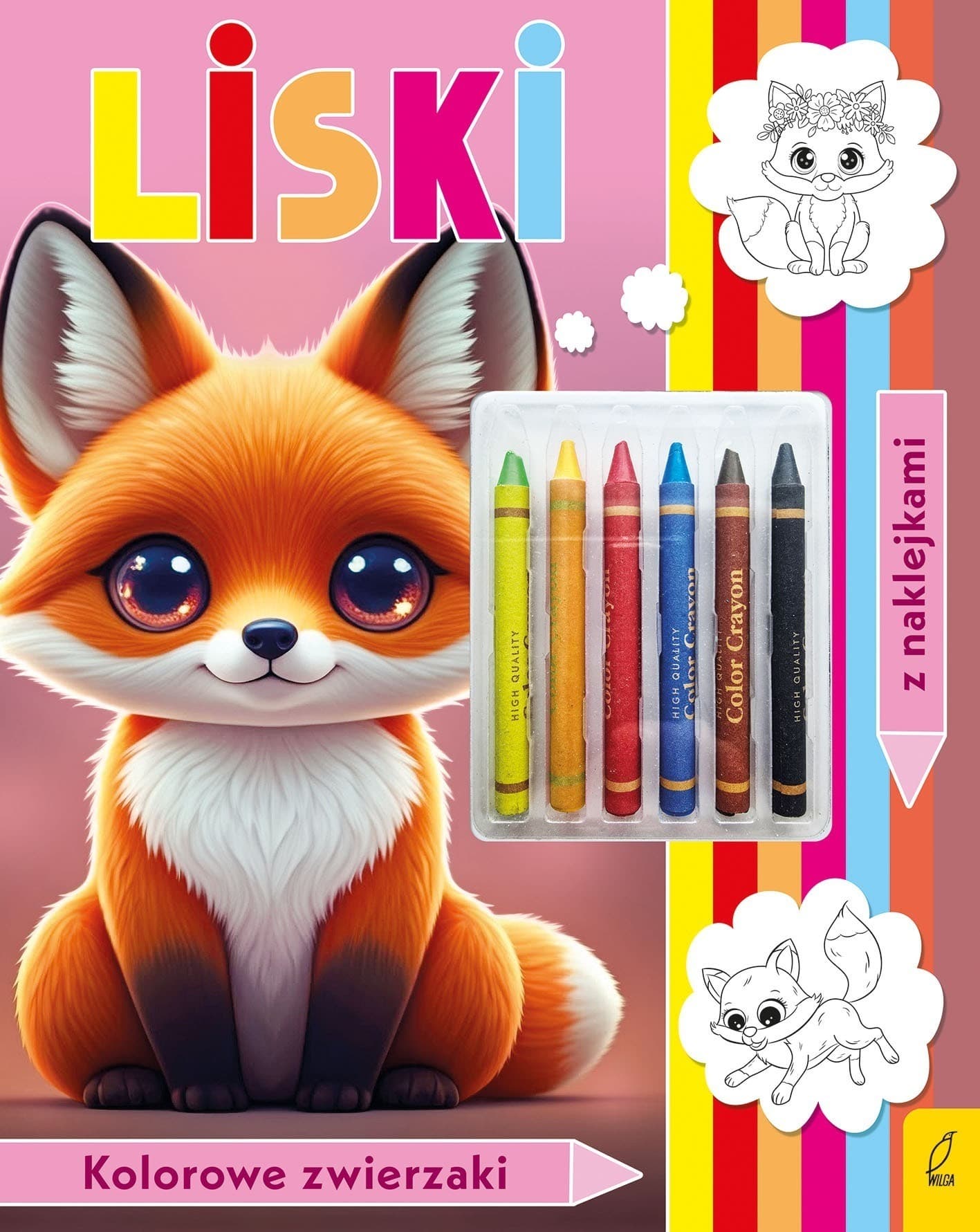 Liski. Kolorowanka z kredkami