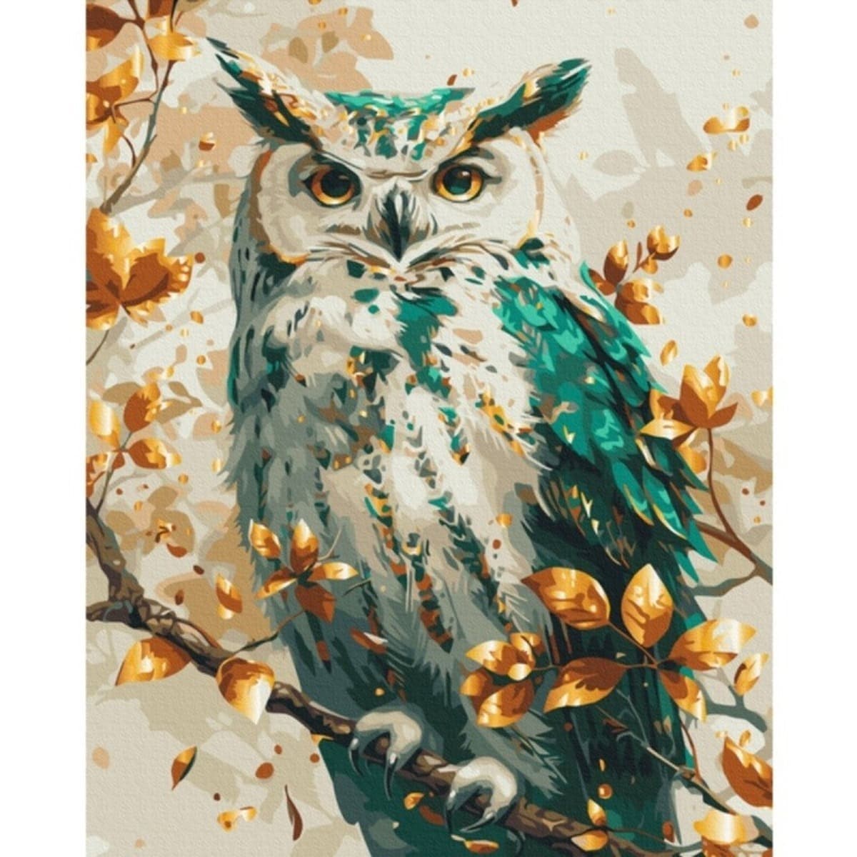 Malowanie po numerach Brushme 40x50 cm Gold - Szmaragdowa Sowa