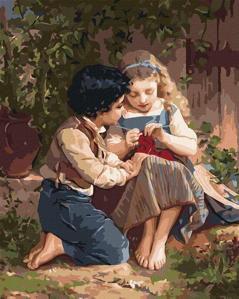 Obraz do malowania po numerach Dwoje w ogrodzie 40x50 cm
