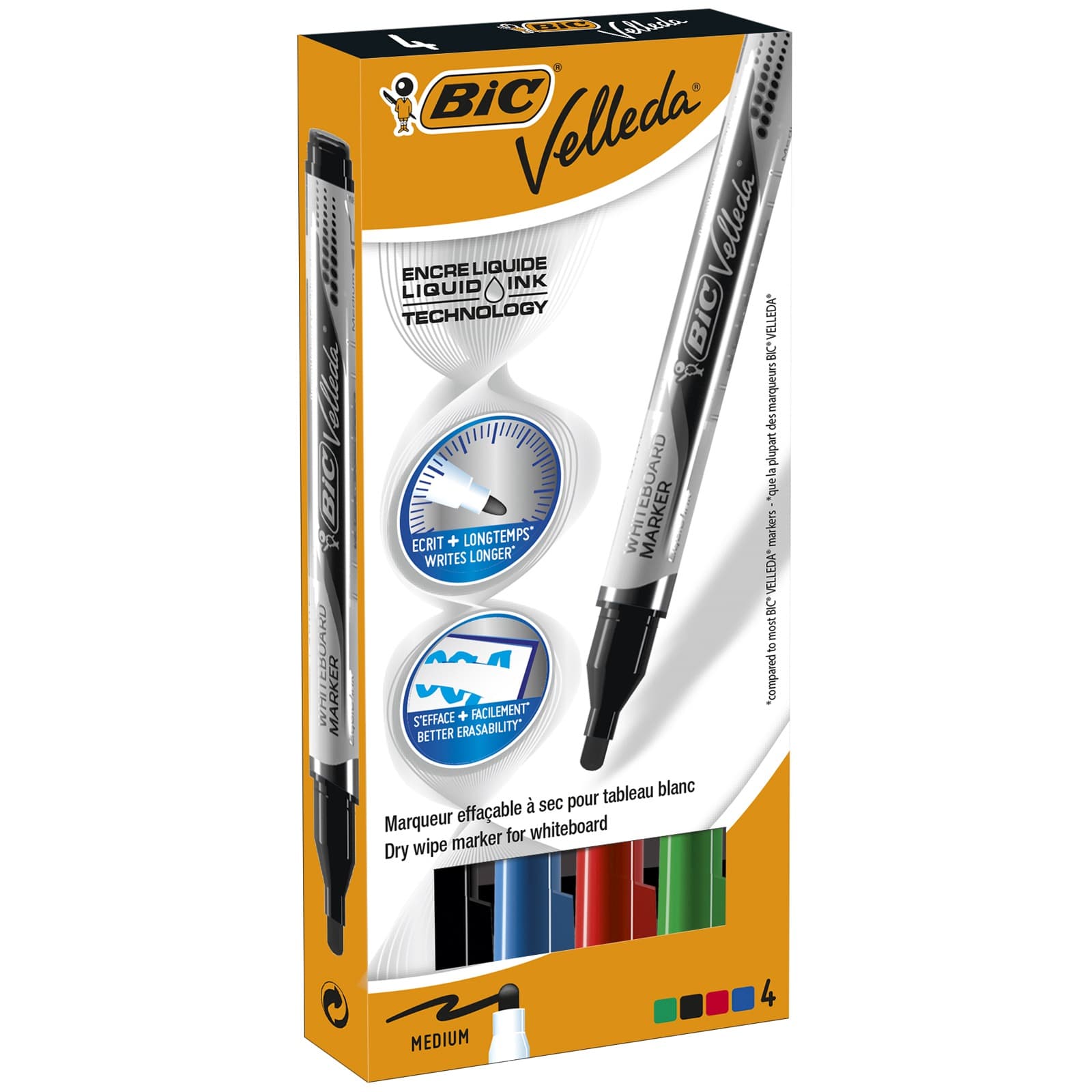 Marker Suchościeralny BIC Velleda Liquid Mix 4 kolory