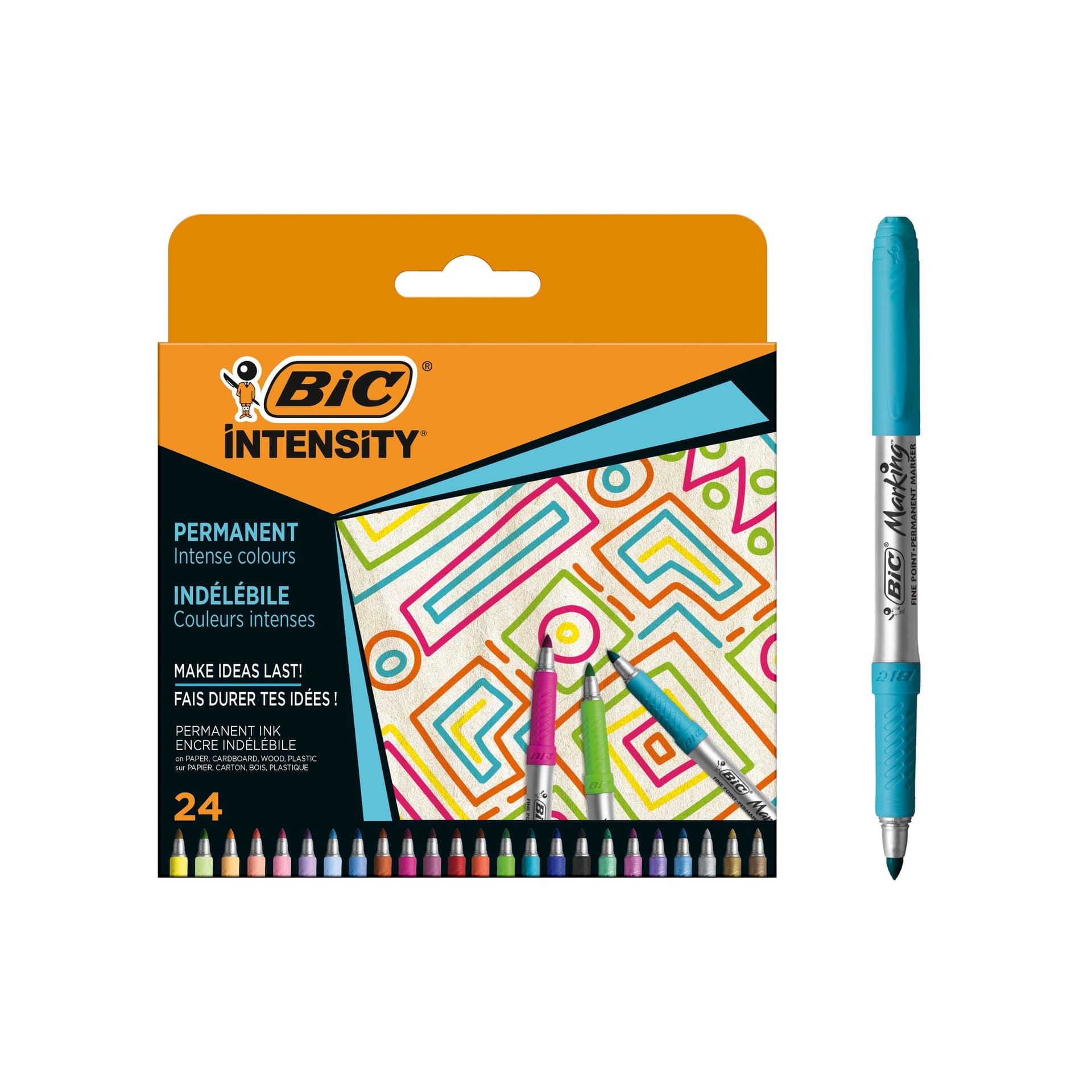 Markery Permanentne BIC Intensity Intense Pastel Metallic 24 kolory