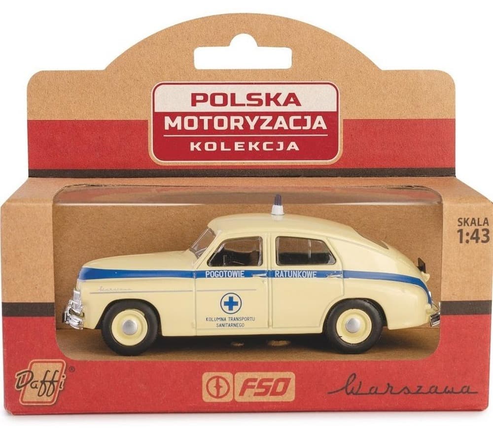 Metalowy model samochodu Warszawa M-20 Pogotowie Ratunkowe skala 1:43