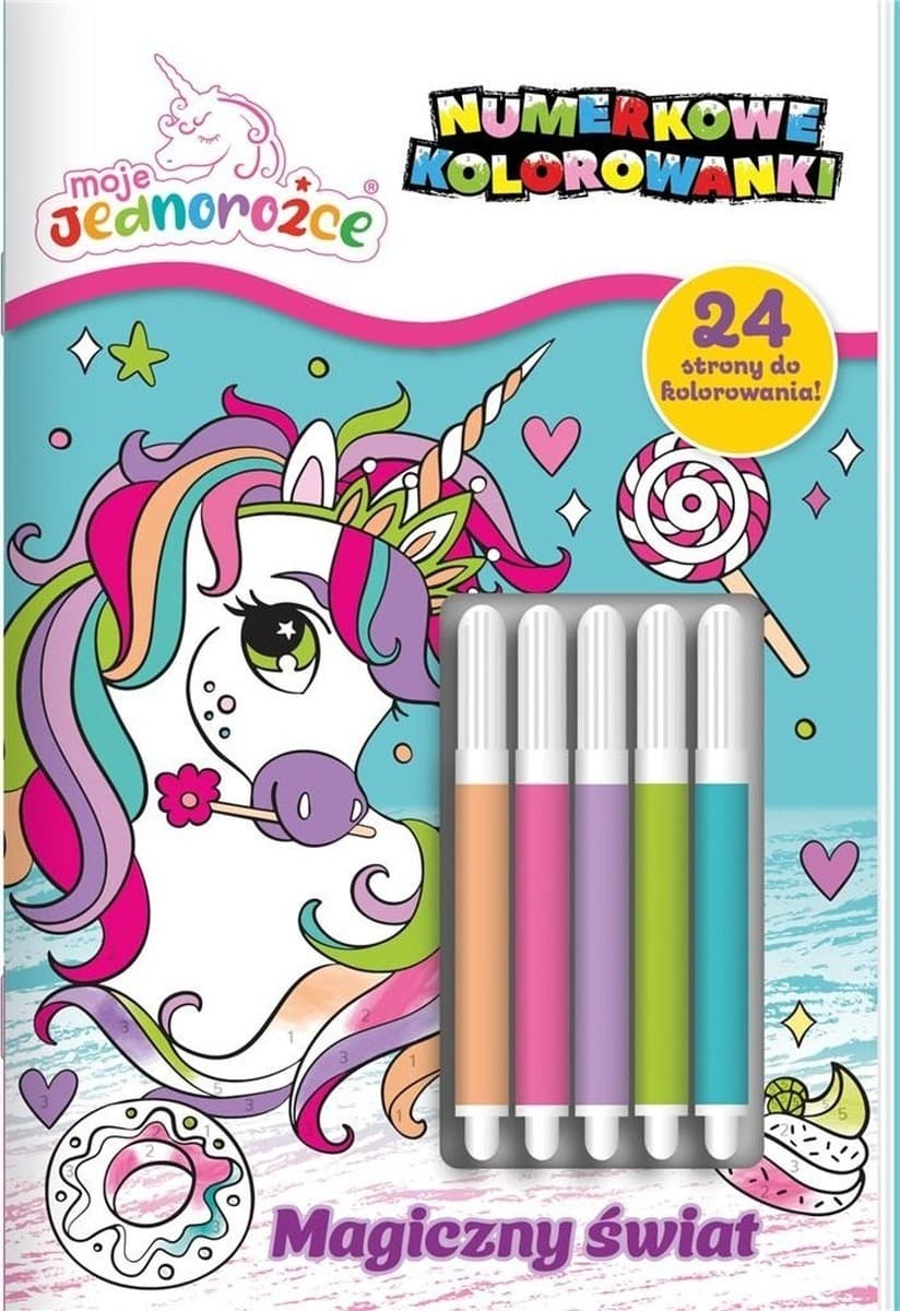 Moje Jednorożce. Magiczny świat. Kolorowanka z numerami