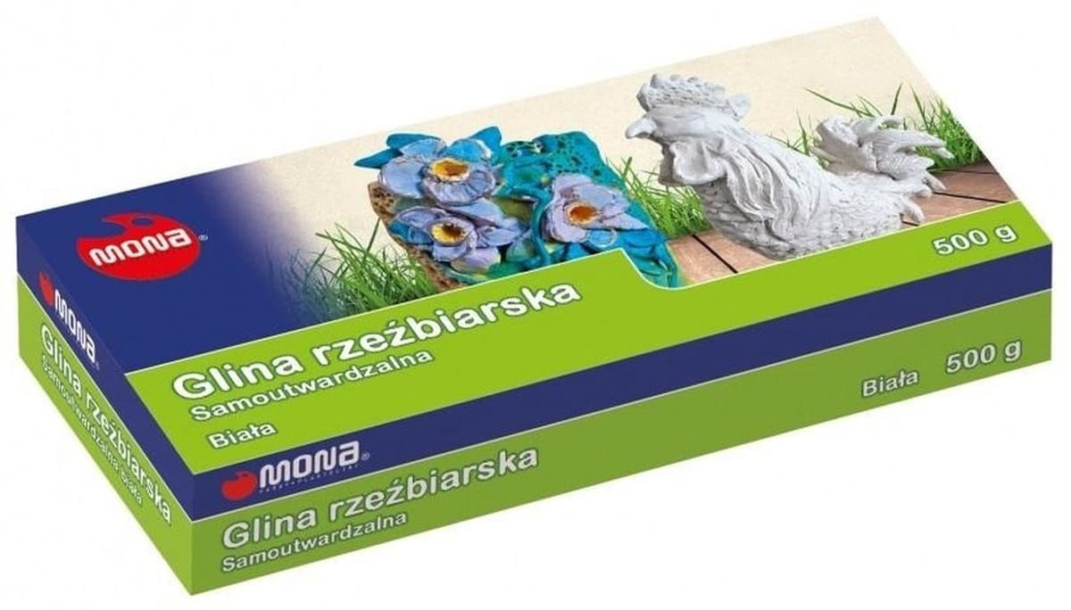 Mona Glina Rzeźbiarska Biała, 500 g, Samoutwardzalna