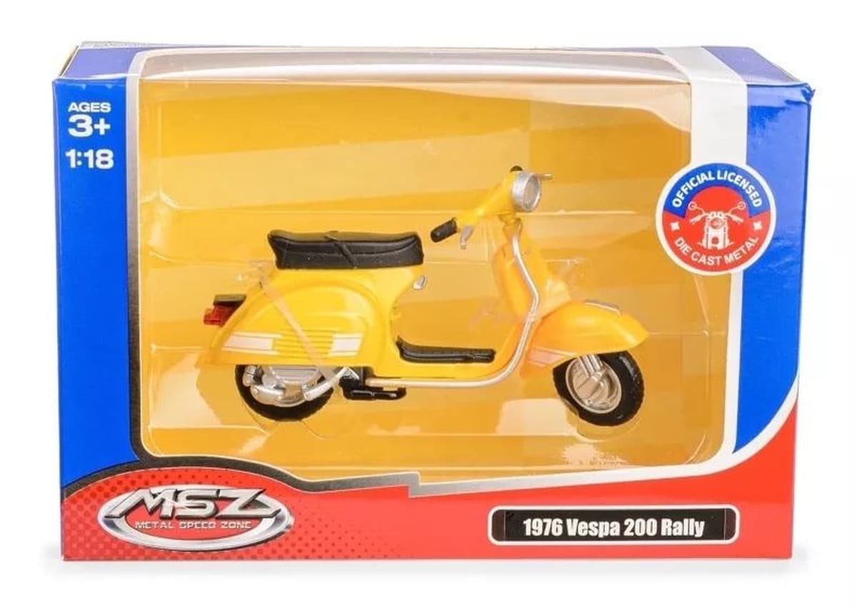 MSZ Skuter Vespa 1976 Vespa 200 Rally żółty model w skali 1:18