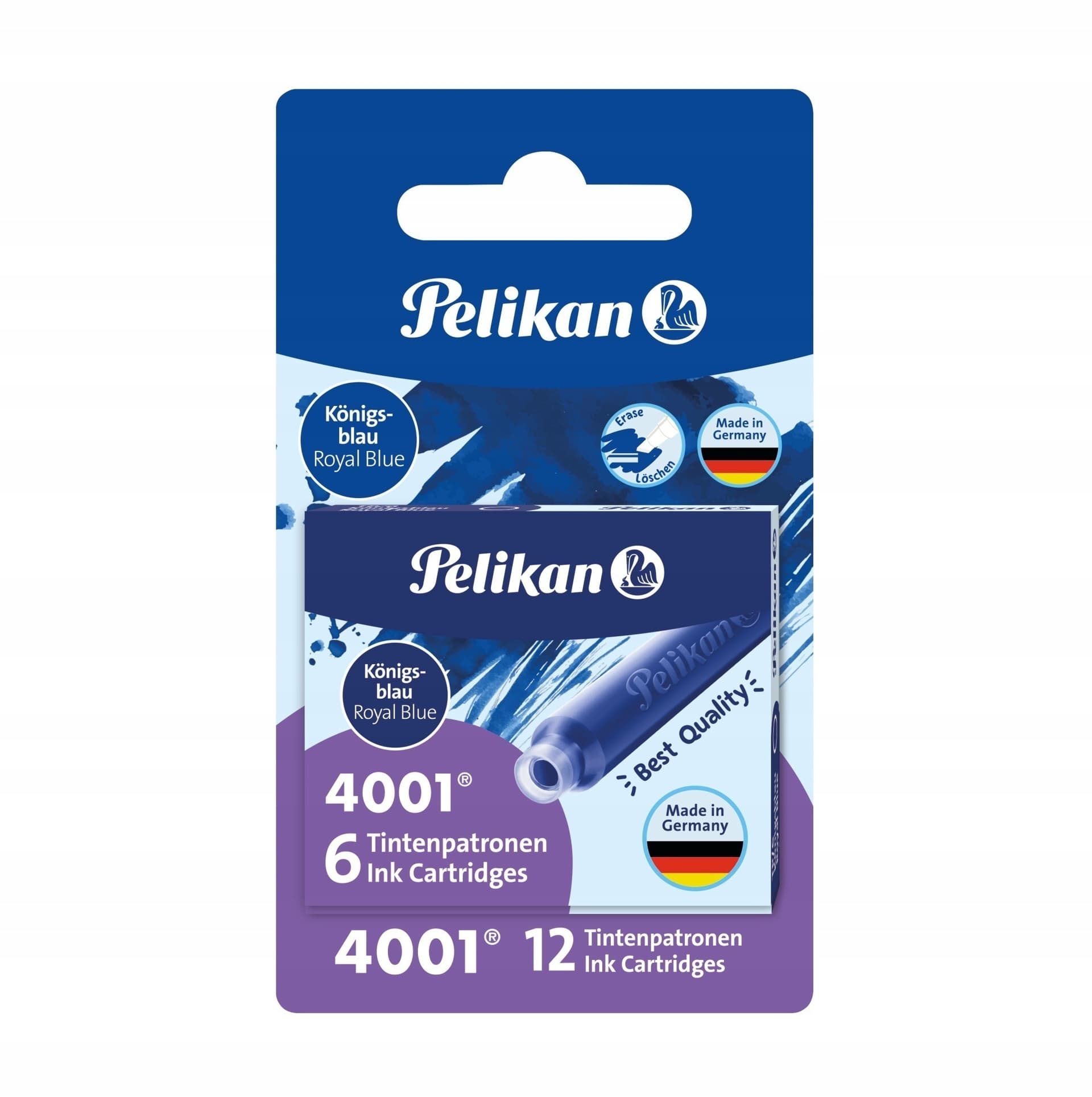 Naboje atramentowe Pelikan krótkie niebieskie 2x6szt.