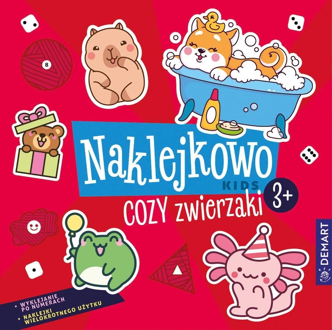 Naklejkowo Kids 3+. Cozy zwierzaki - Anna Borchard, Monika Niewielska (książka z naklejkami Demart 32 strony)