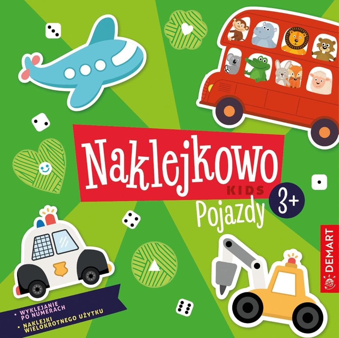 Naklejkowo Kids 3+. Pojazdy - Książka z naklejkami dla dzieci od 3 lat