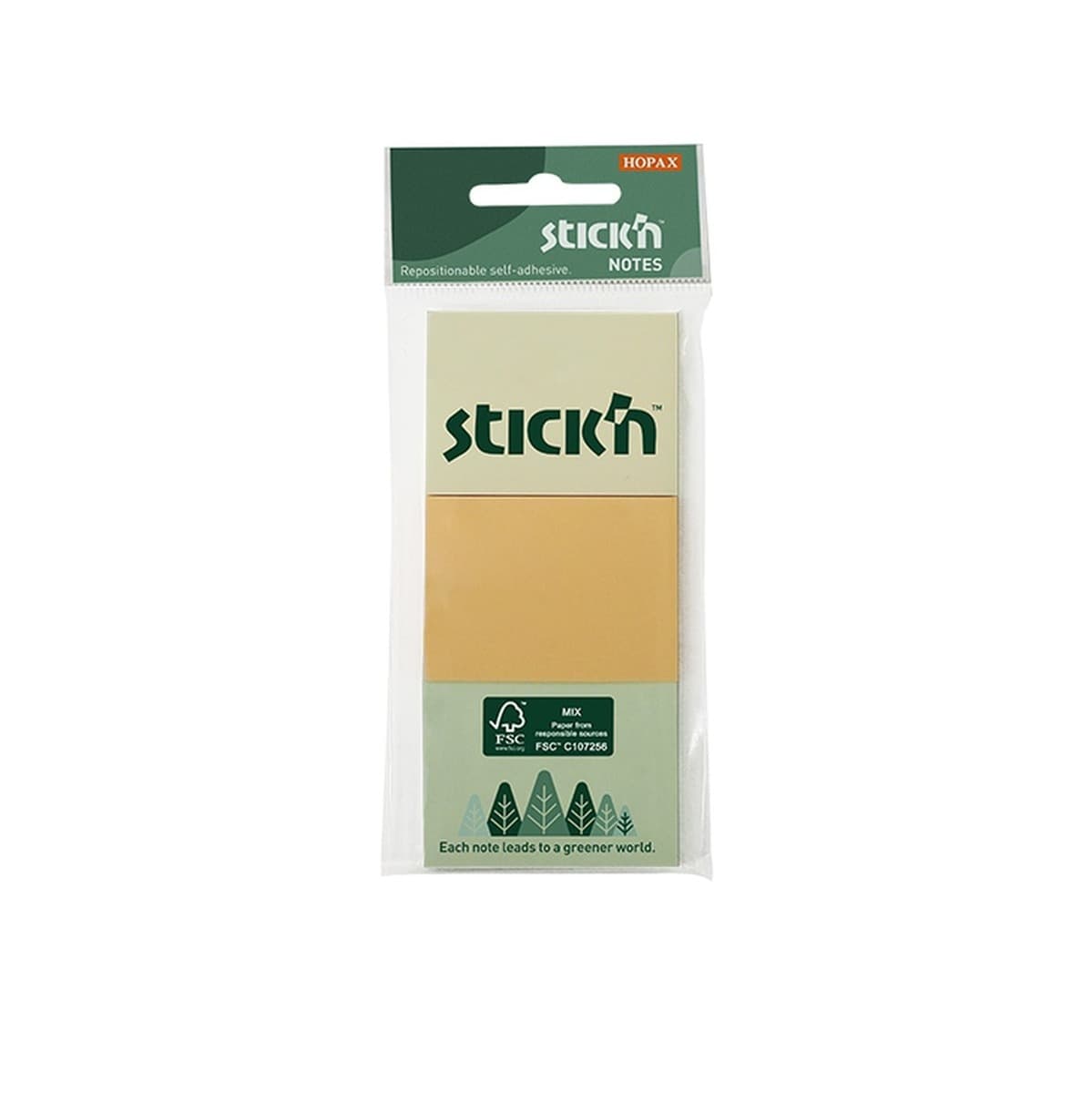 Notes samoprzylepny 38 x 51 mm 3 pastelowe kolory 100 kartek