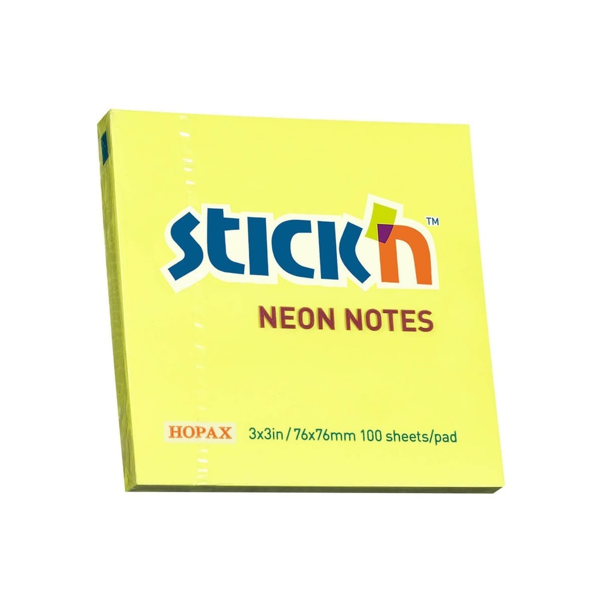 Notes samoprzylepny 76x76 mm żółty neon, 100 kartek