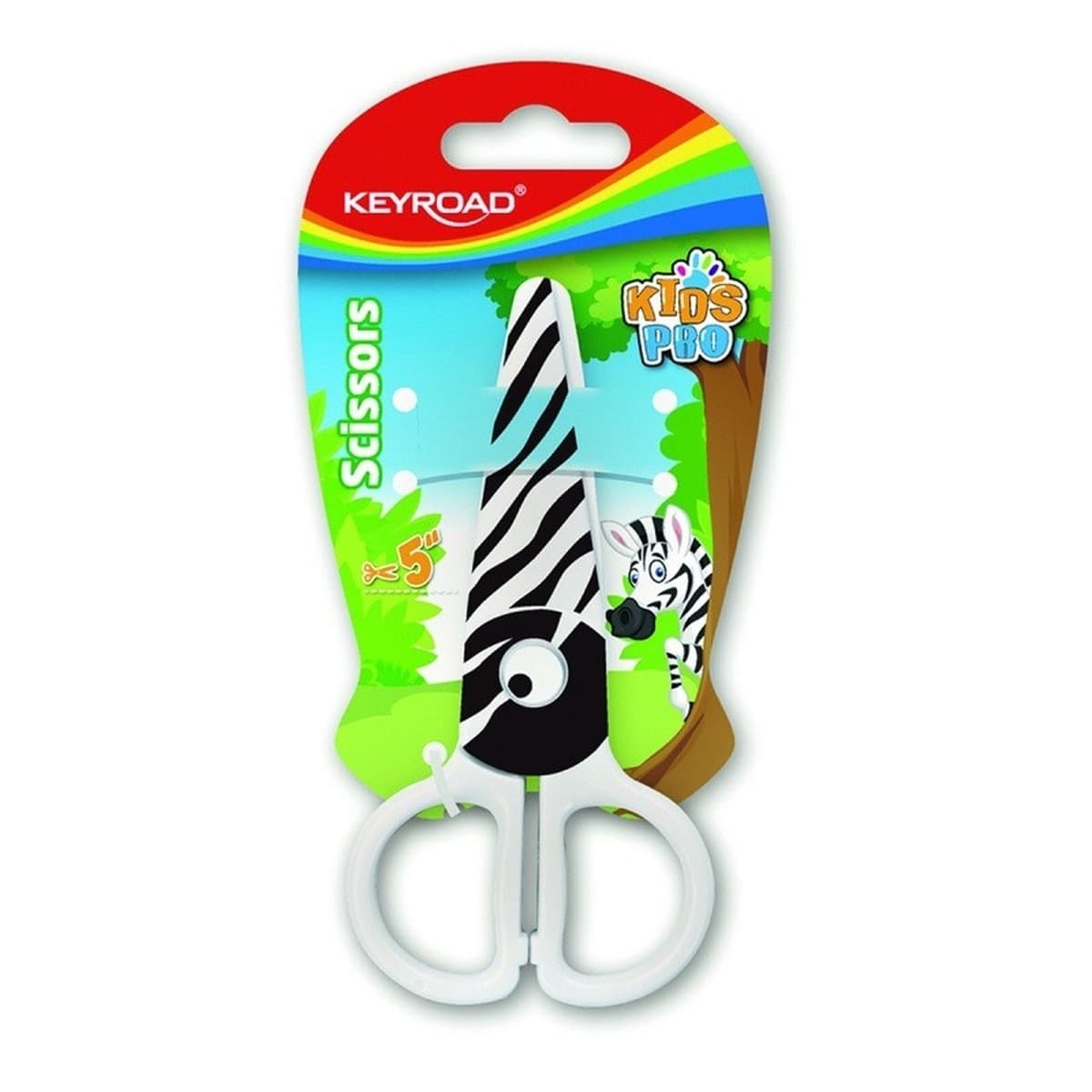 Nożyczki szkolne Keyroad 5 cm zebra blister