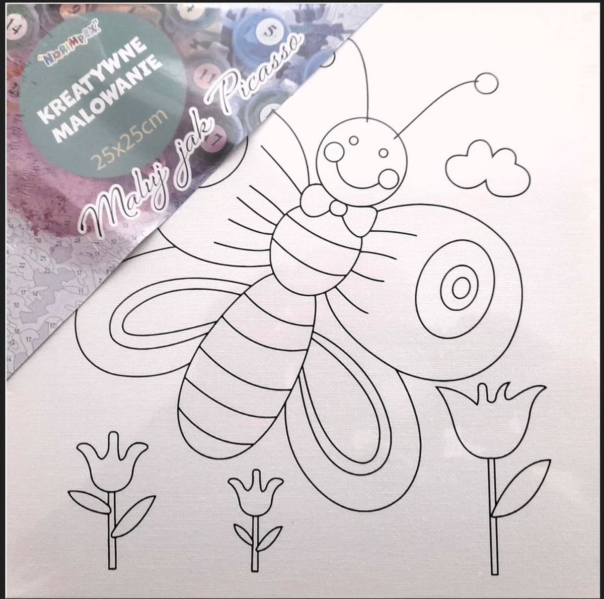 Obrazy do Malowania Motylek 25x25 cm