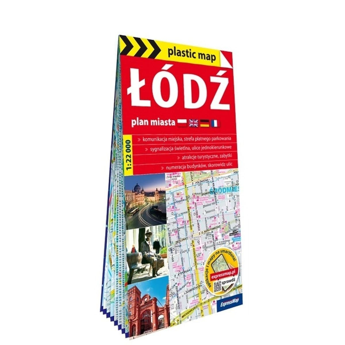 Łódź plan miasta 1: 22 000 foliowana2026