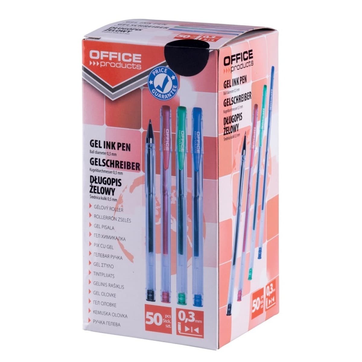 Office Products Paczka długopisów żelowych Classic czarnych 0.5mm