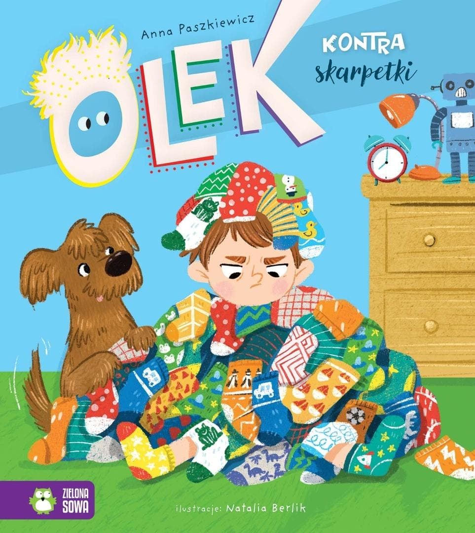 Olek kontra skarpetki - książka dla dzieci Anna Paszkiewicz Natalia Berlik