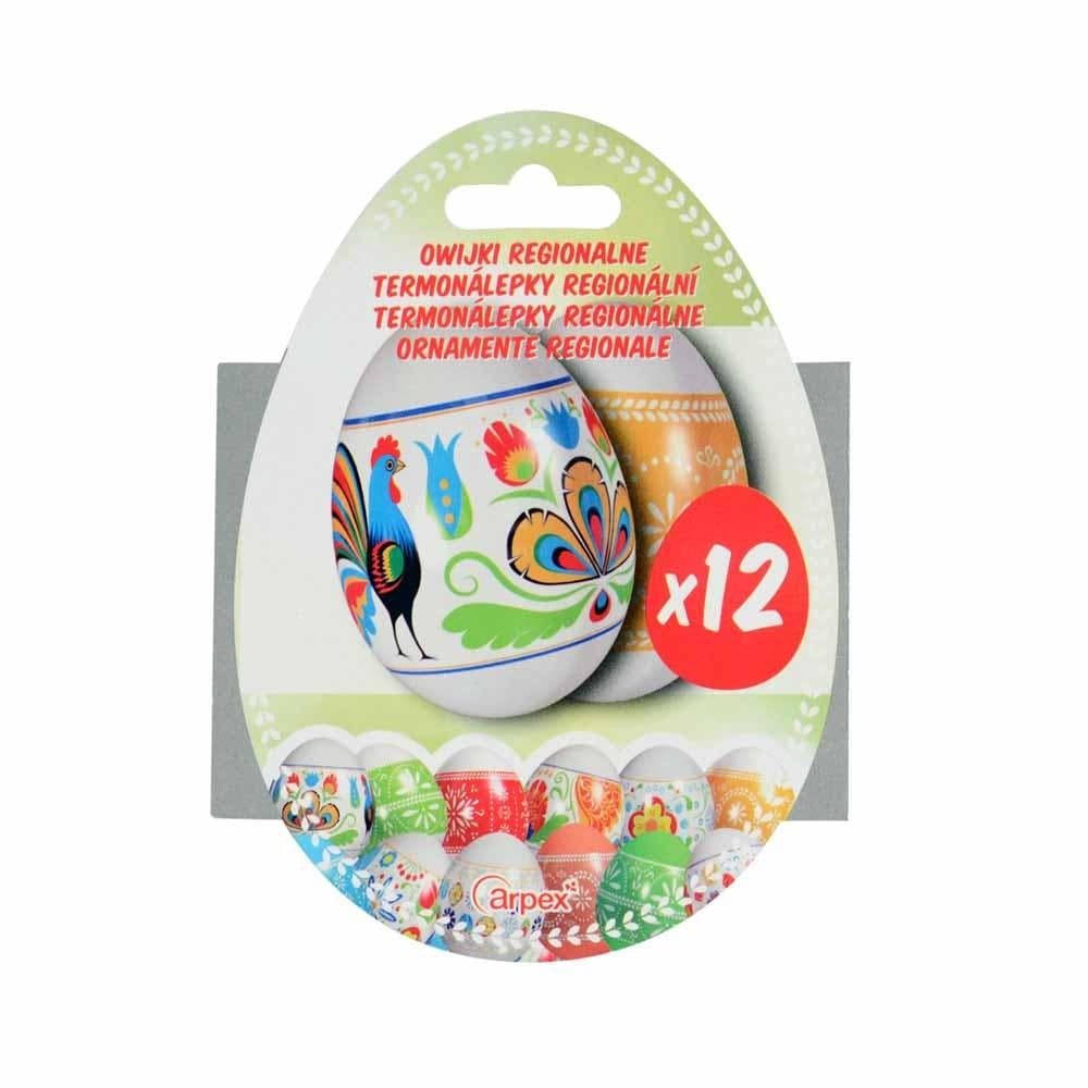 Termokurczliwe owijki na jajka 12 sztuk z motywami regionalnymi