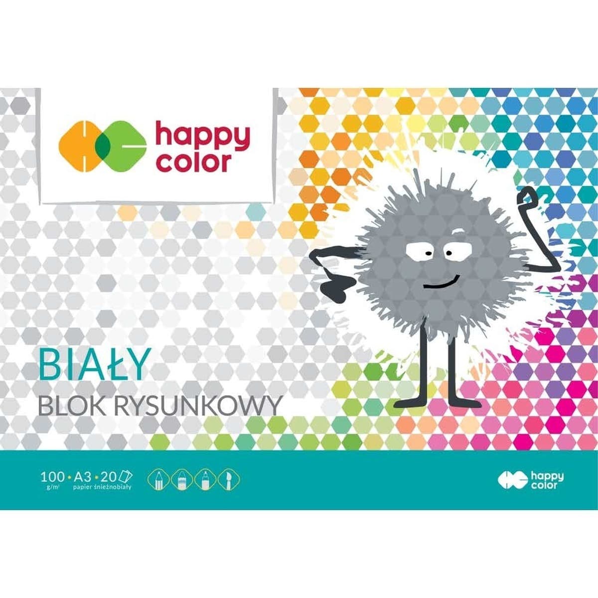 Paczka Blok rysunkowy biały A3 100g Happy Color 10sztuk