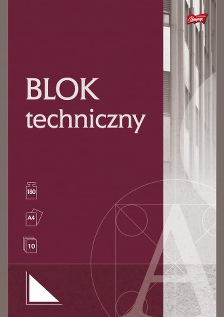 PACZKA Blok techniczny A4 10K białe kartki Unipap 10 sztuk
