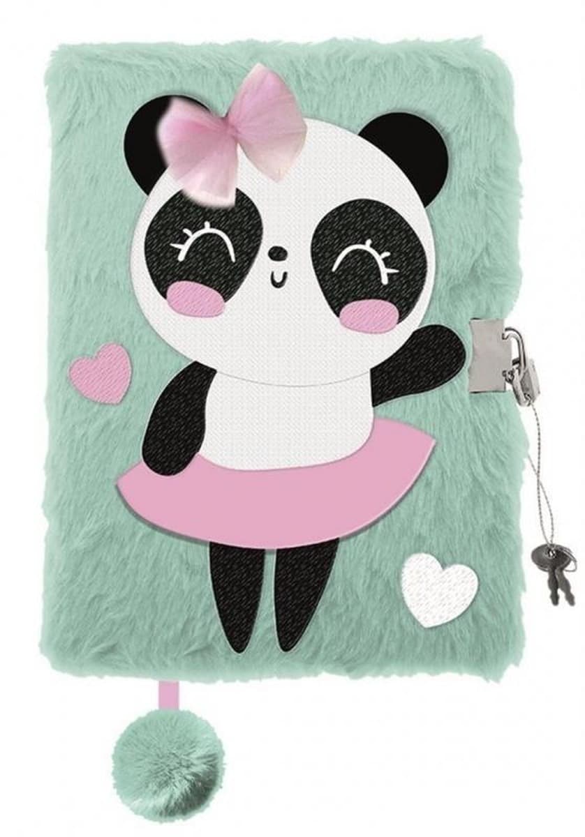 Pamiętnik A5 96 kartek z kłódką 3D Panda Ballerina