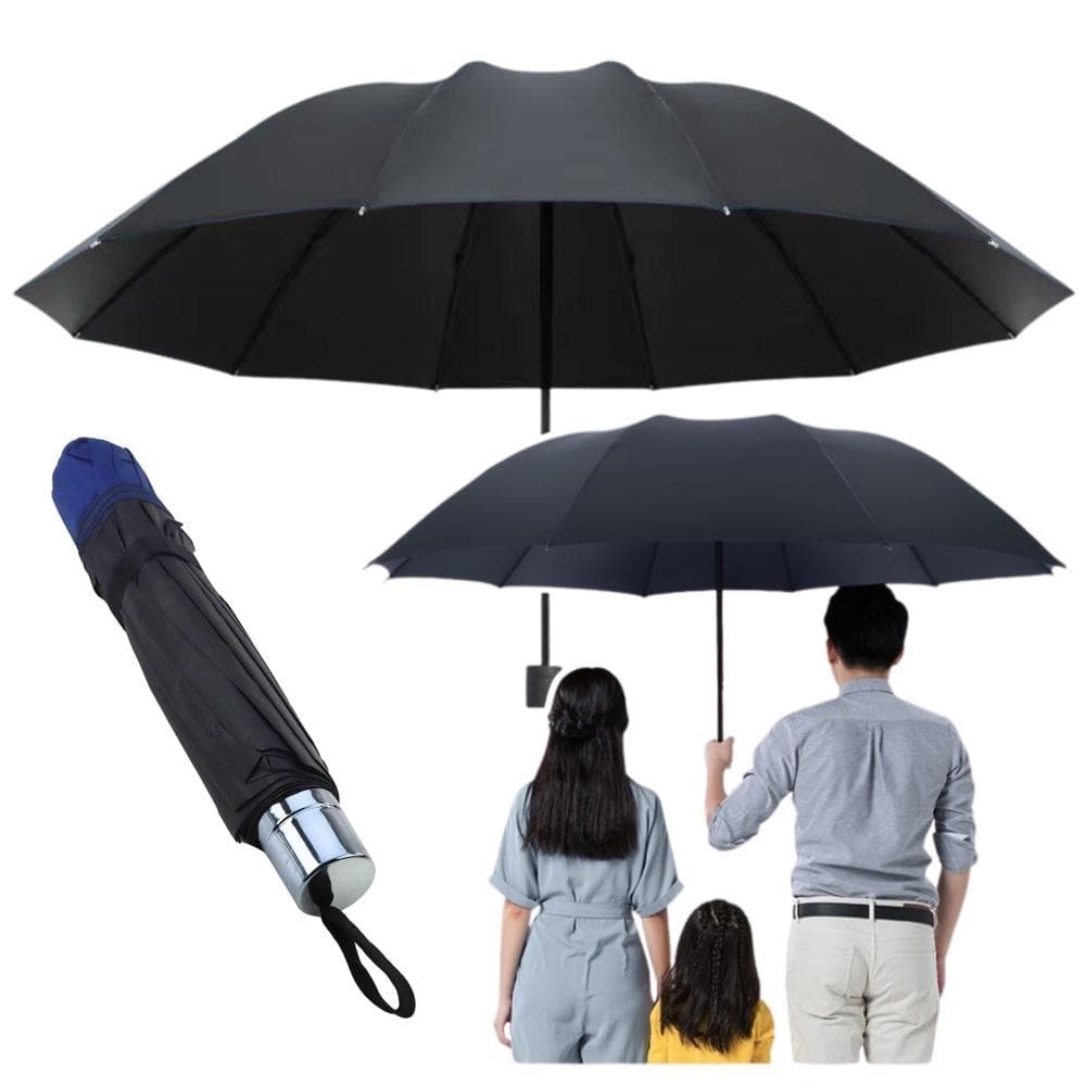 Parasol składany 12-żebrowy 110cm z pokrowcem granatowym
