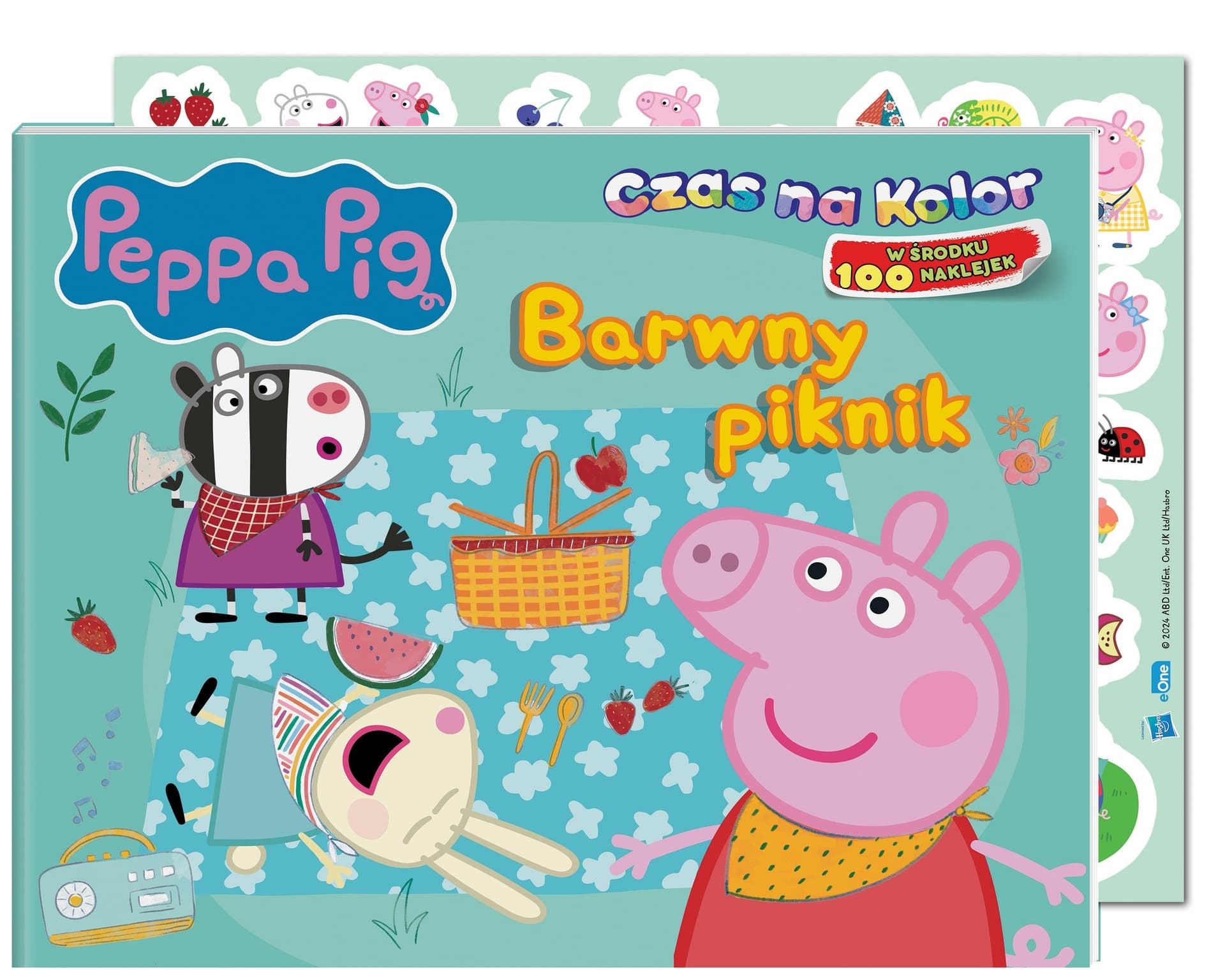 Peppa Pig Czas na kolor Barwny piknik - kolorowanka z naklejkami