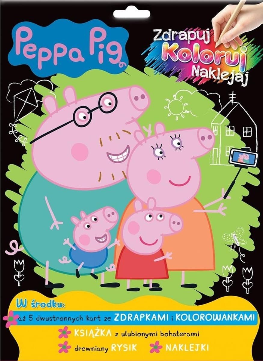 Peppa Pig. Zdrapuj, koloruj, naklejaj. Praca zbiorowa