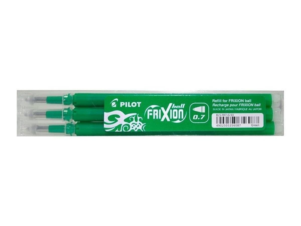 Pilot Frixion BLS-FR7 Wkłady zielone 0.35mm 3 sztuki