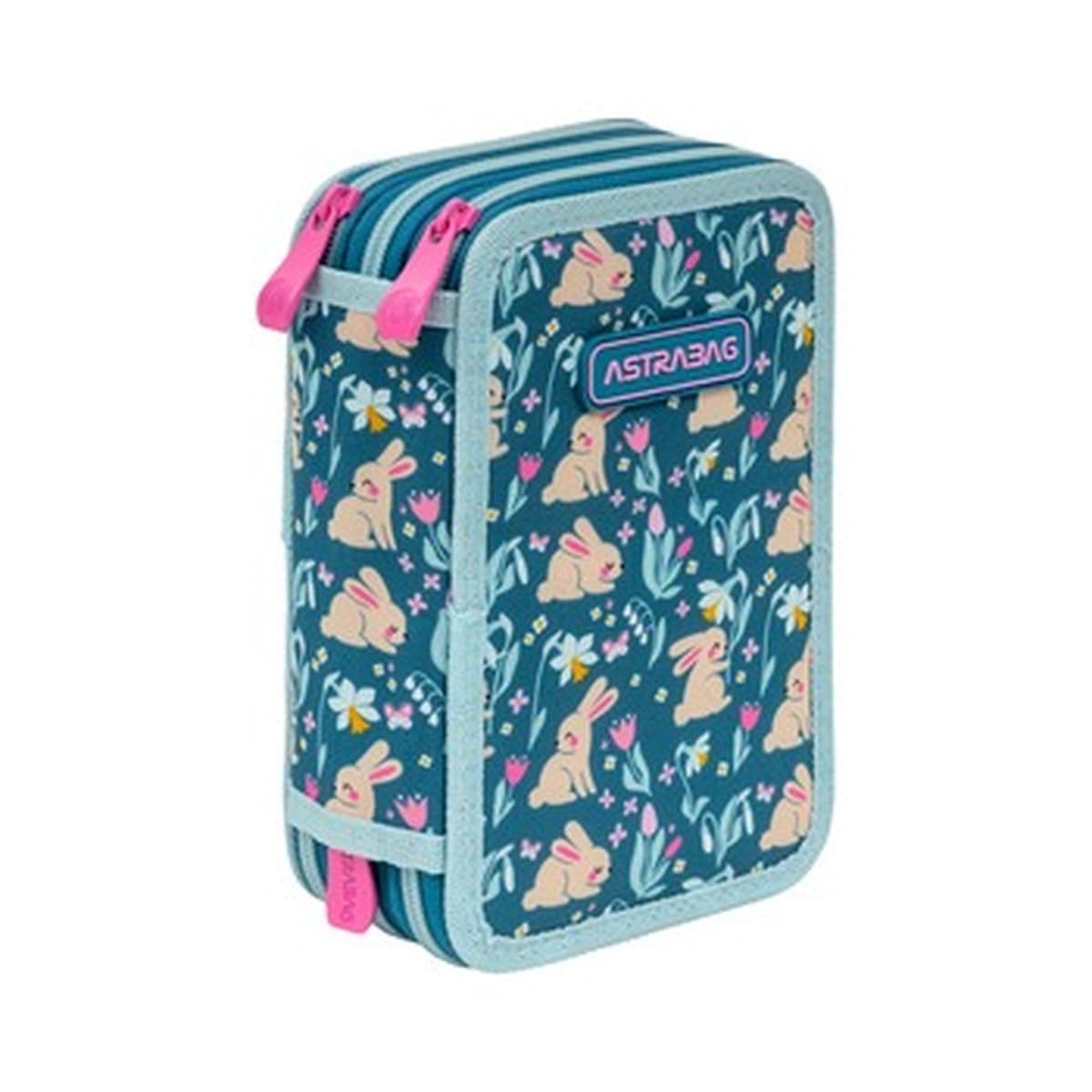 Piórnik 3-komorowy z wyposażeniem Astrabag CANDY BUNNY