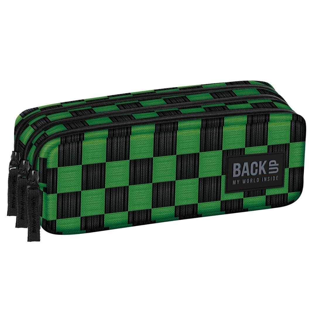 Piórnik Backup 8 G73 DERFORM szachownica zielony 22 x 9 x 9 cm