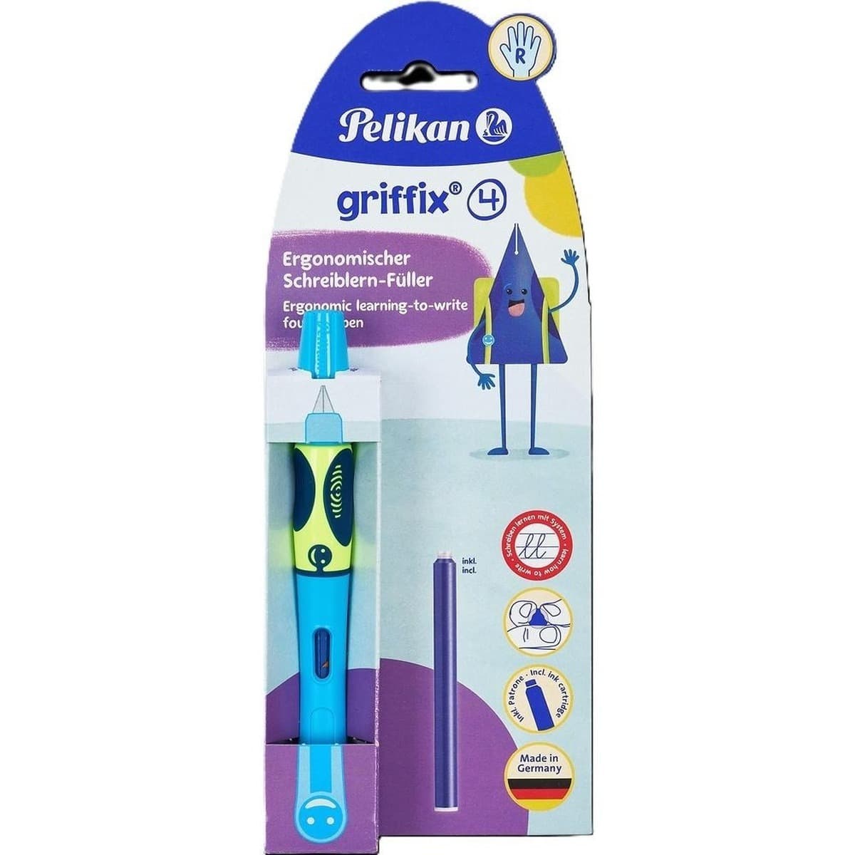 Pióro wieczne Pelikan Griffix Neon Fresh Blue blister
