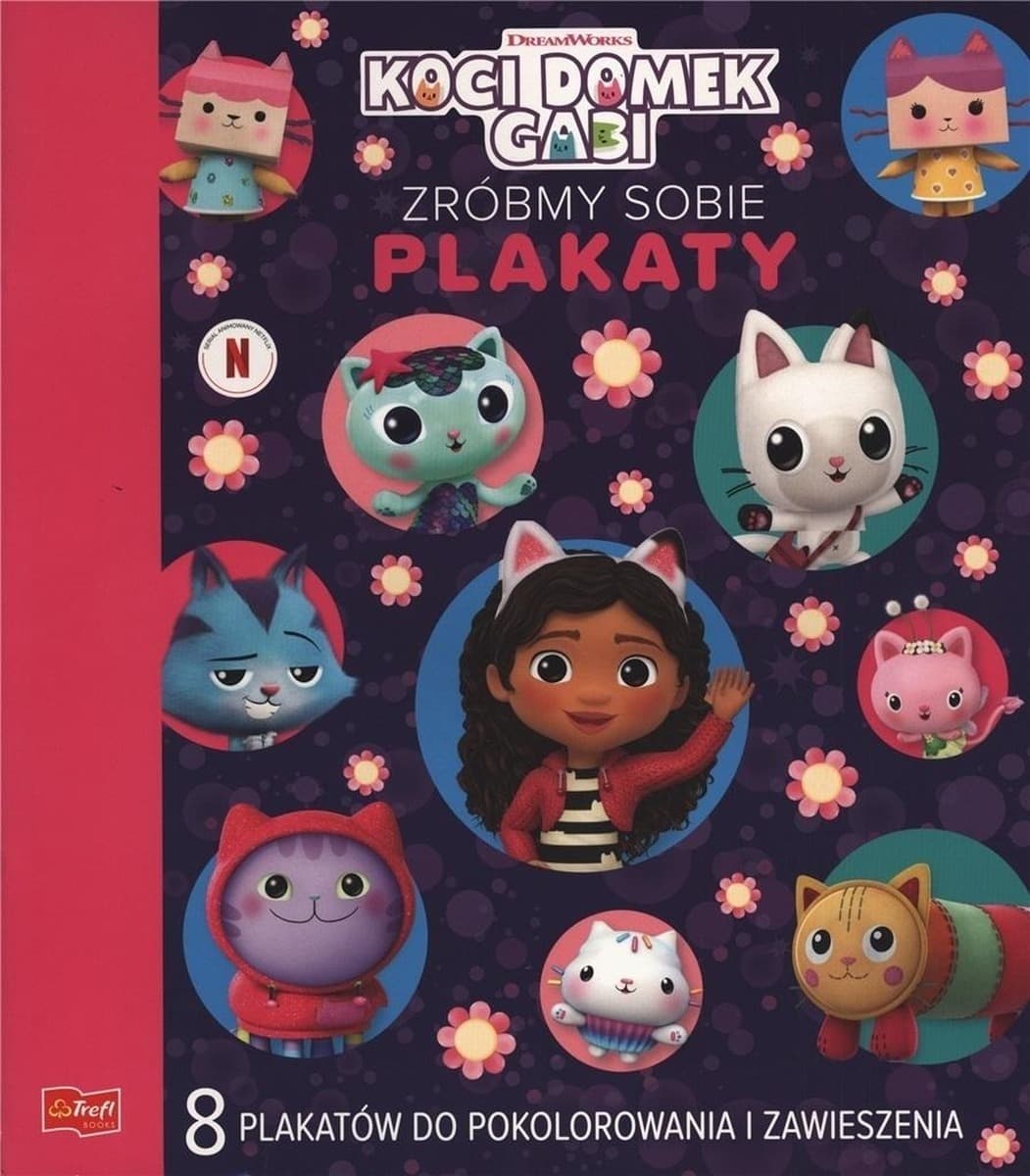 Plakaty do Kolorowania Koci Domek Gabi 8 sztuk
