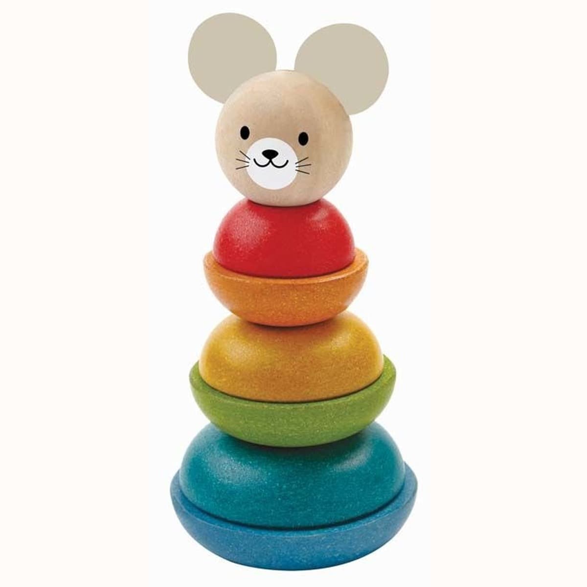 Plan Toys Myszka Wieża: Drewniana układanka dla dzieci od 18 miesiąca życia