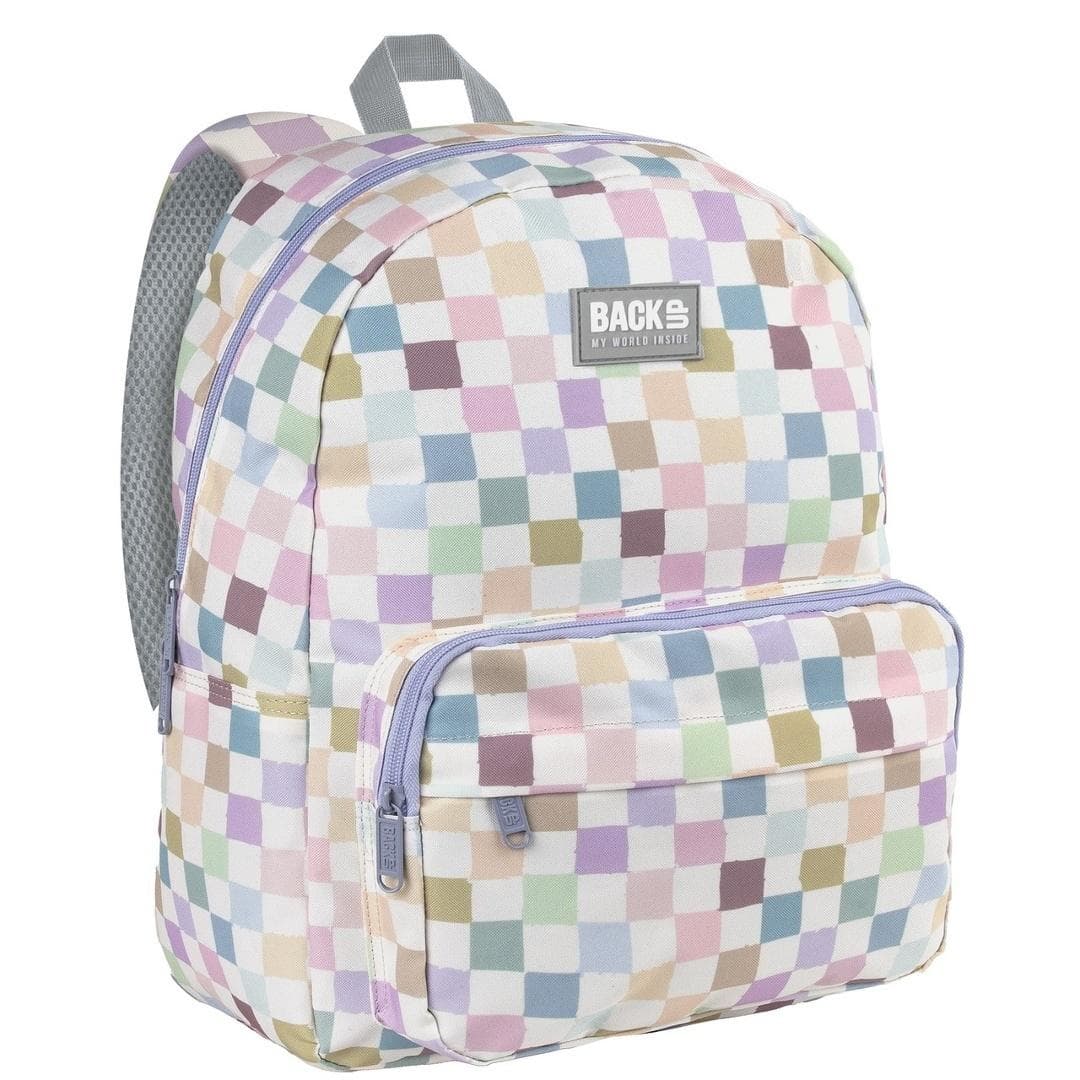 Plecak Backup 8 C01 DERFORM Pastelowa Kratka 41x30x20 cm