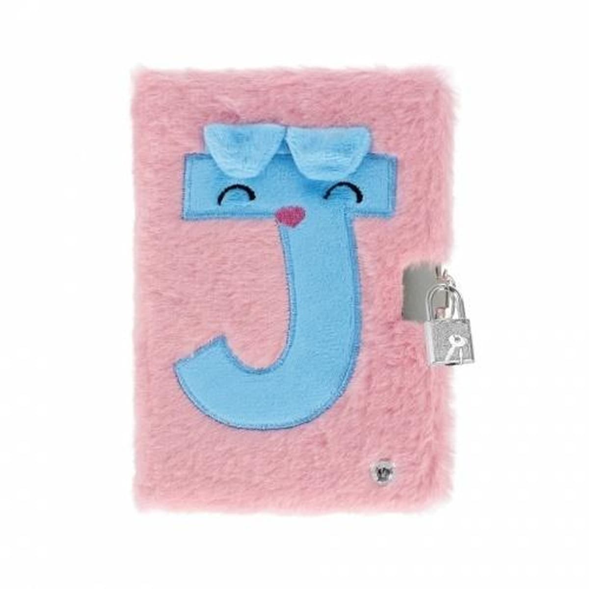 Pluszowy Pamiętnik Świecący Pink J z Kłódką STARPAK