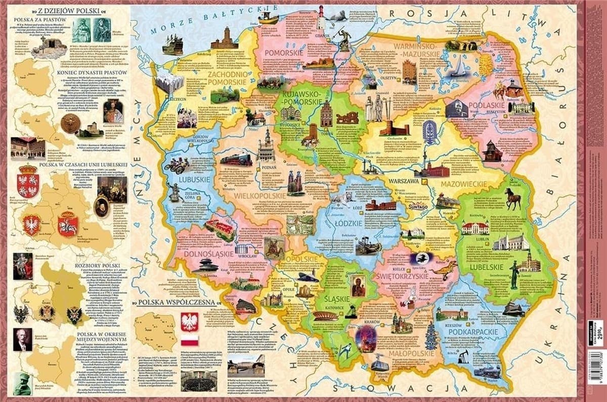 Podkładka Edukacyjna Mapa Polski Regiony Demart