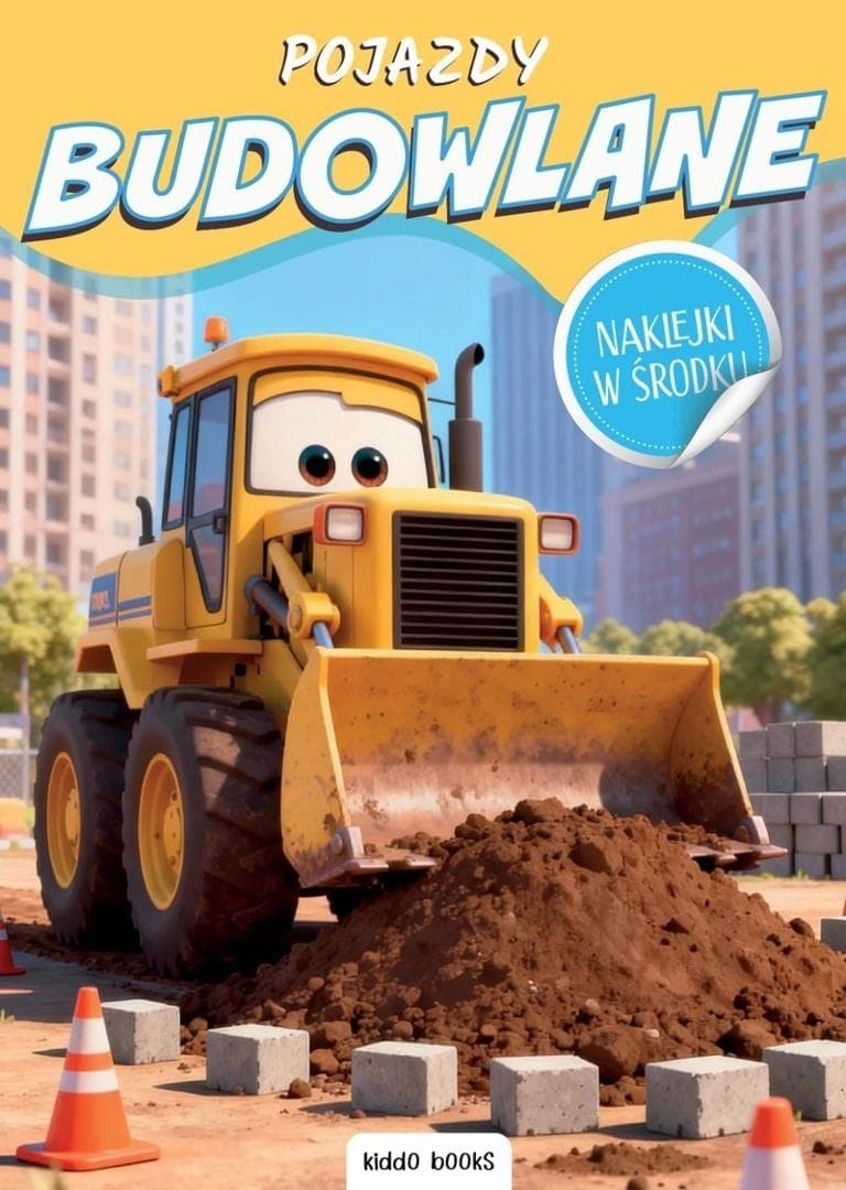 Kolorowanka Pojazdy budowlane 16 stron naklejki