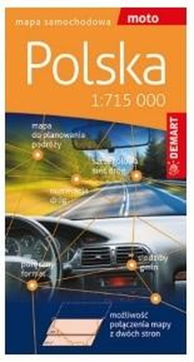 Polska mapa samochodowa skala 1:715 000 - wydanie 2024