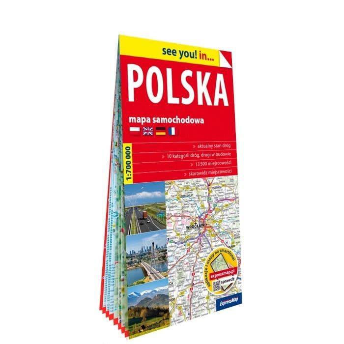Polska mapa samochodowa 1:700 000 ExpressMap 2026