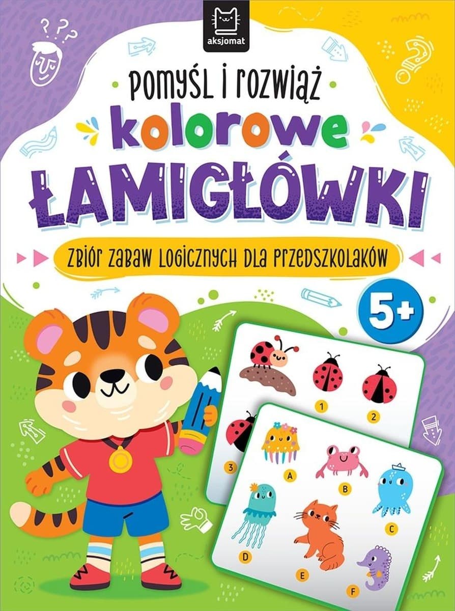 Pomyśl i rozwiąż ulubione łamigłówki 5+ Beata Karlik 48 stron