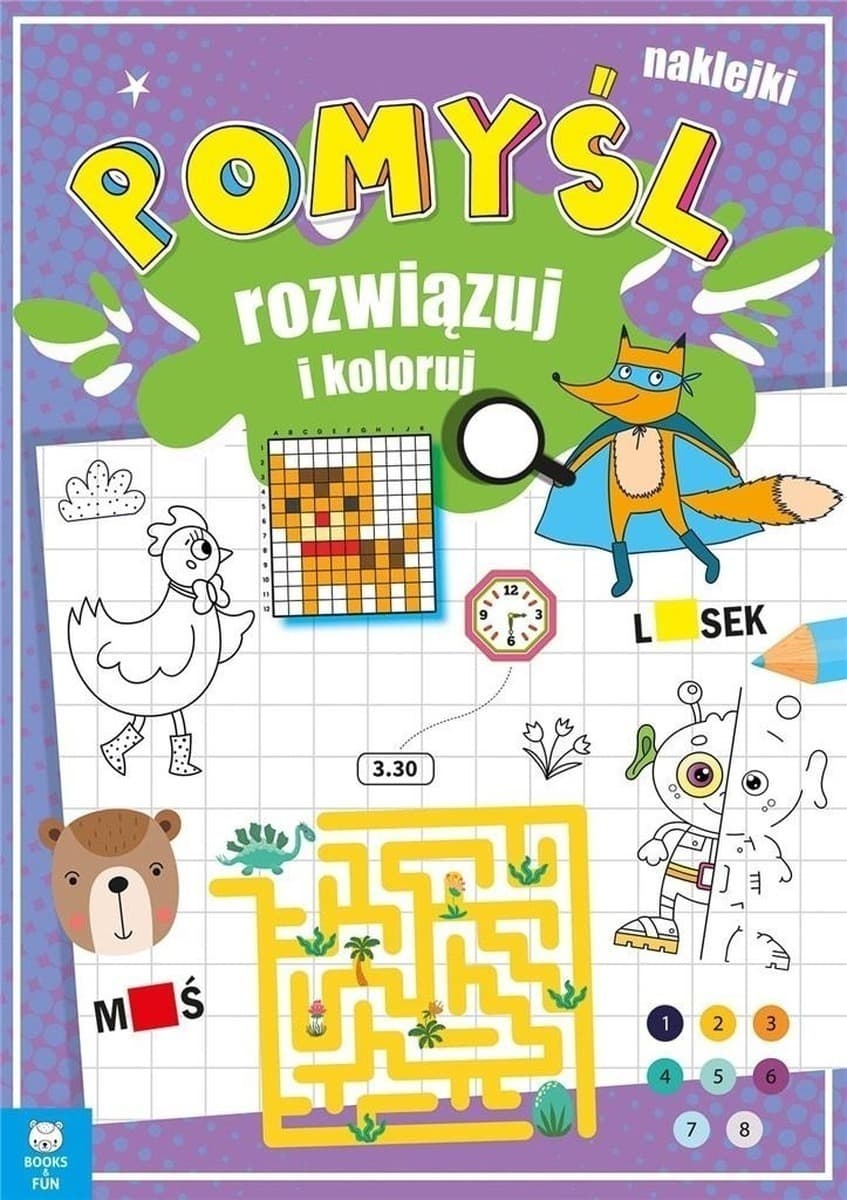 Pomyśl, Rozwiązuj i Koloruj. Kolorowanka dla dzieci