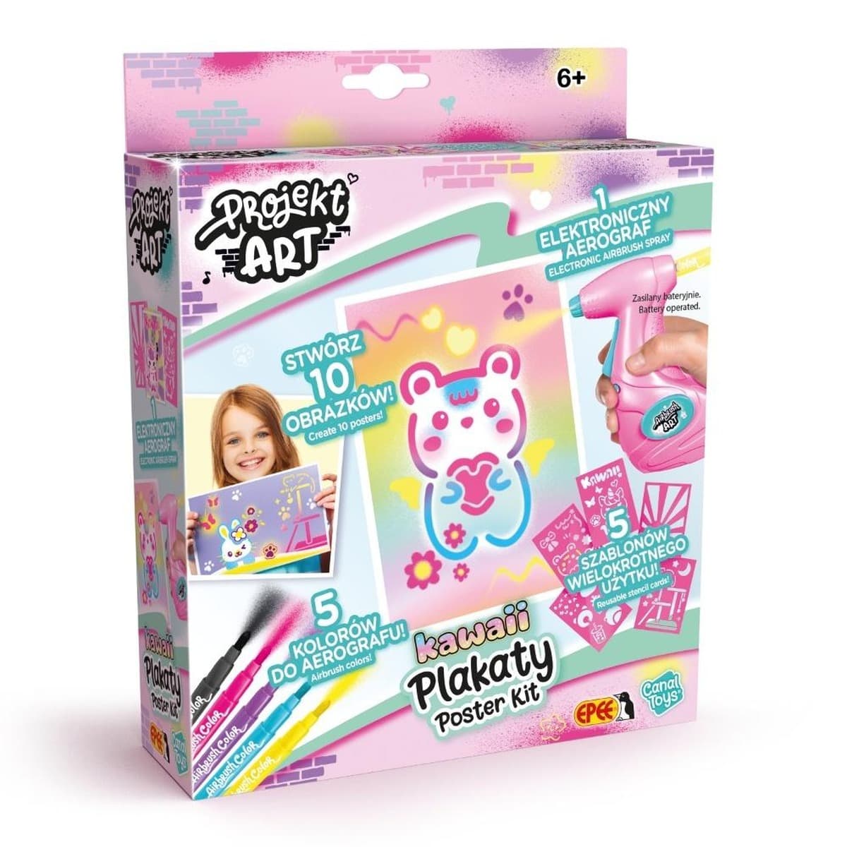 Projekt Art z aerografem - Plakaty Kawaii zestaw kreatywny EPEE