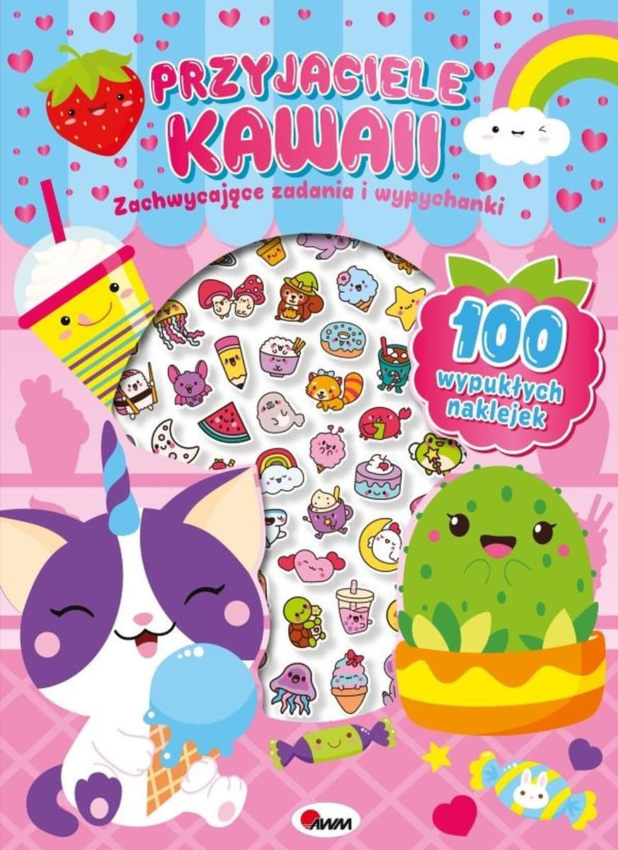 Przyjaciele Kawaii. 100 Wypukłych Naklejek
