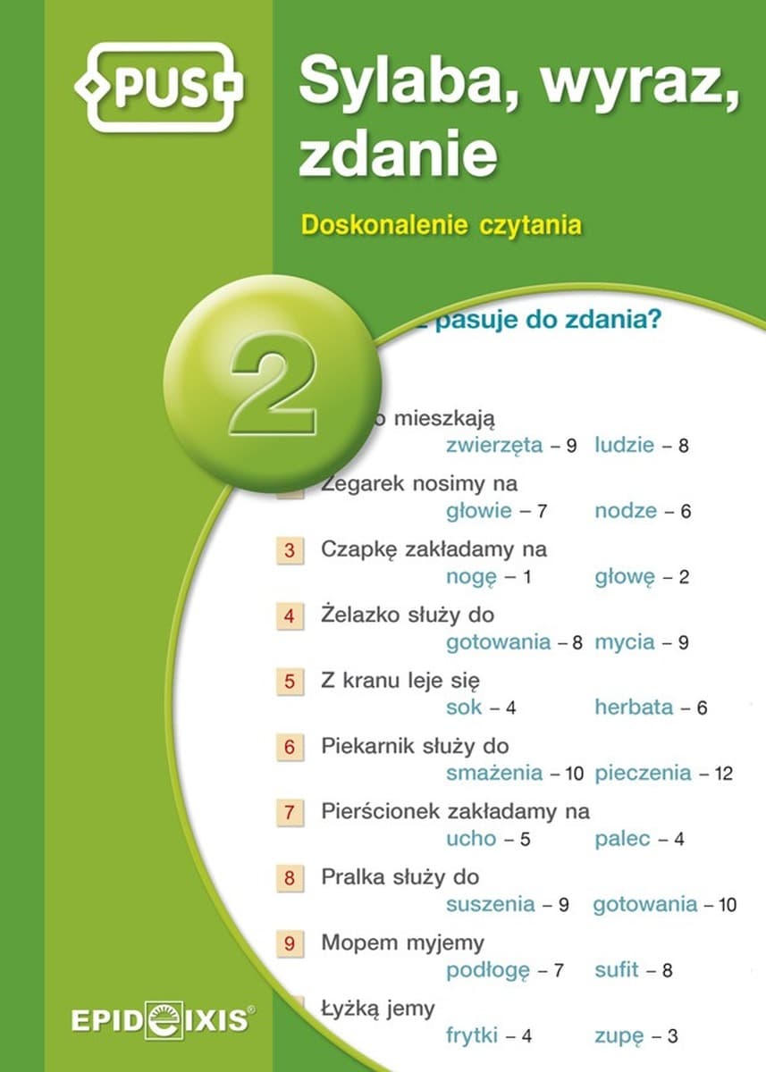 PUS Sylaba Wyraz Zdanie Doskonalenie Czytania 2