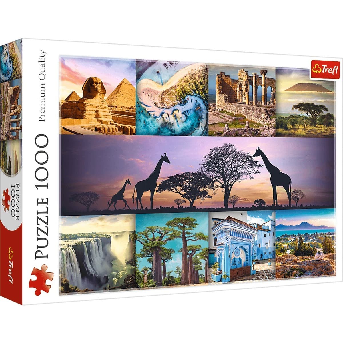 Puzzle 1000 elementów Kolaż - Afryka z motywami kontynentu