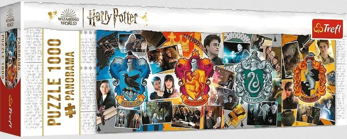 Puzzle 1000 Panorama Cztery domy Hogwartu Warner 29051