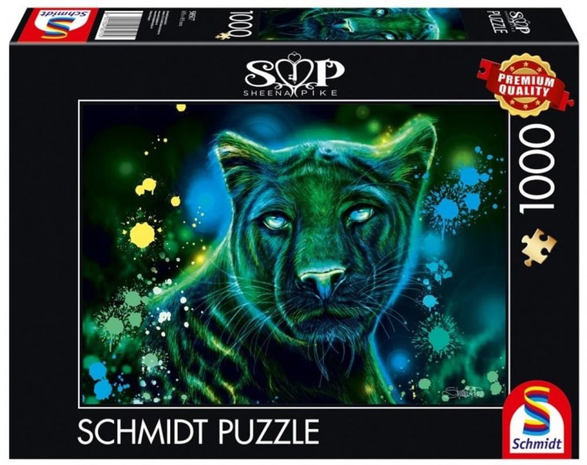 Puzzle 1000 PQ Sheena Pike zielono-niebieska Pantera 112325