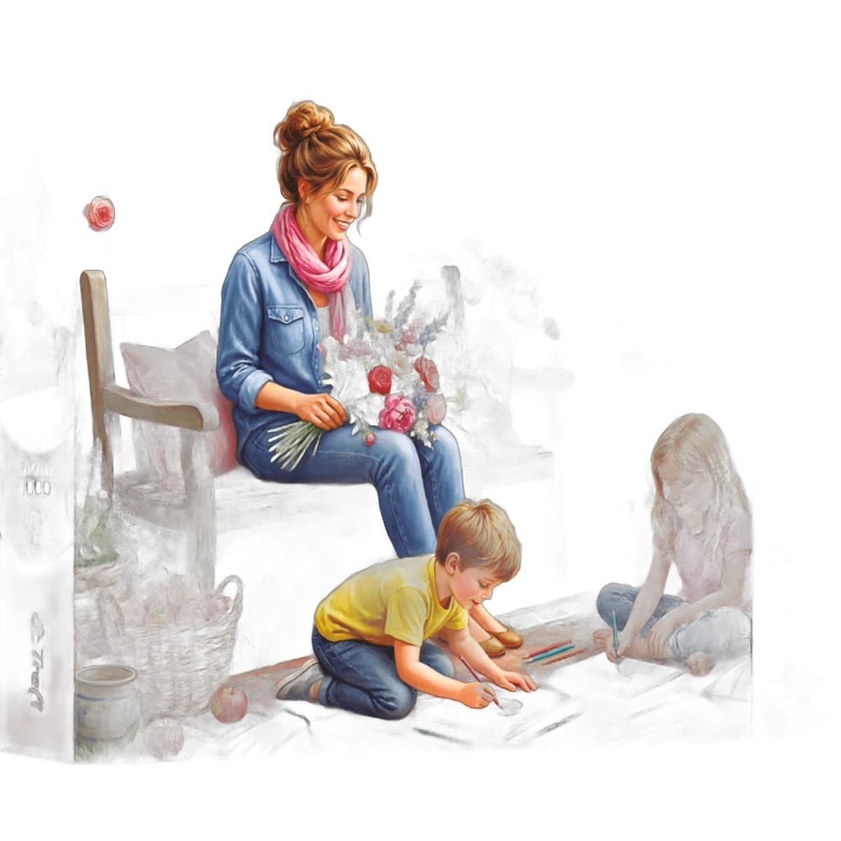 Puzzle 1000 Trefl Premium Plus Mother's Day Rodzina w ogrodzie 12144
